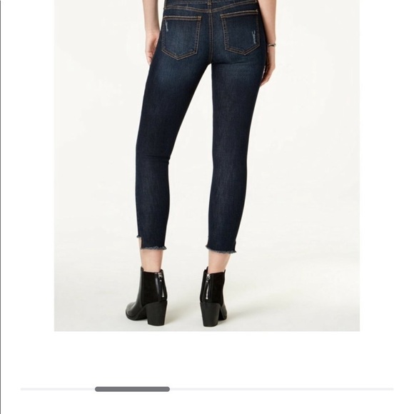 Tinseltown Juniors' Step-Hem Skinny Jeans Indigo Sz: 3/27 - Picture 3 of 9